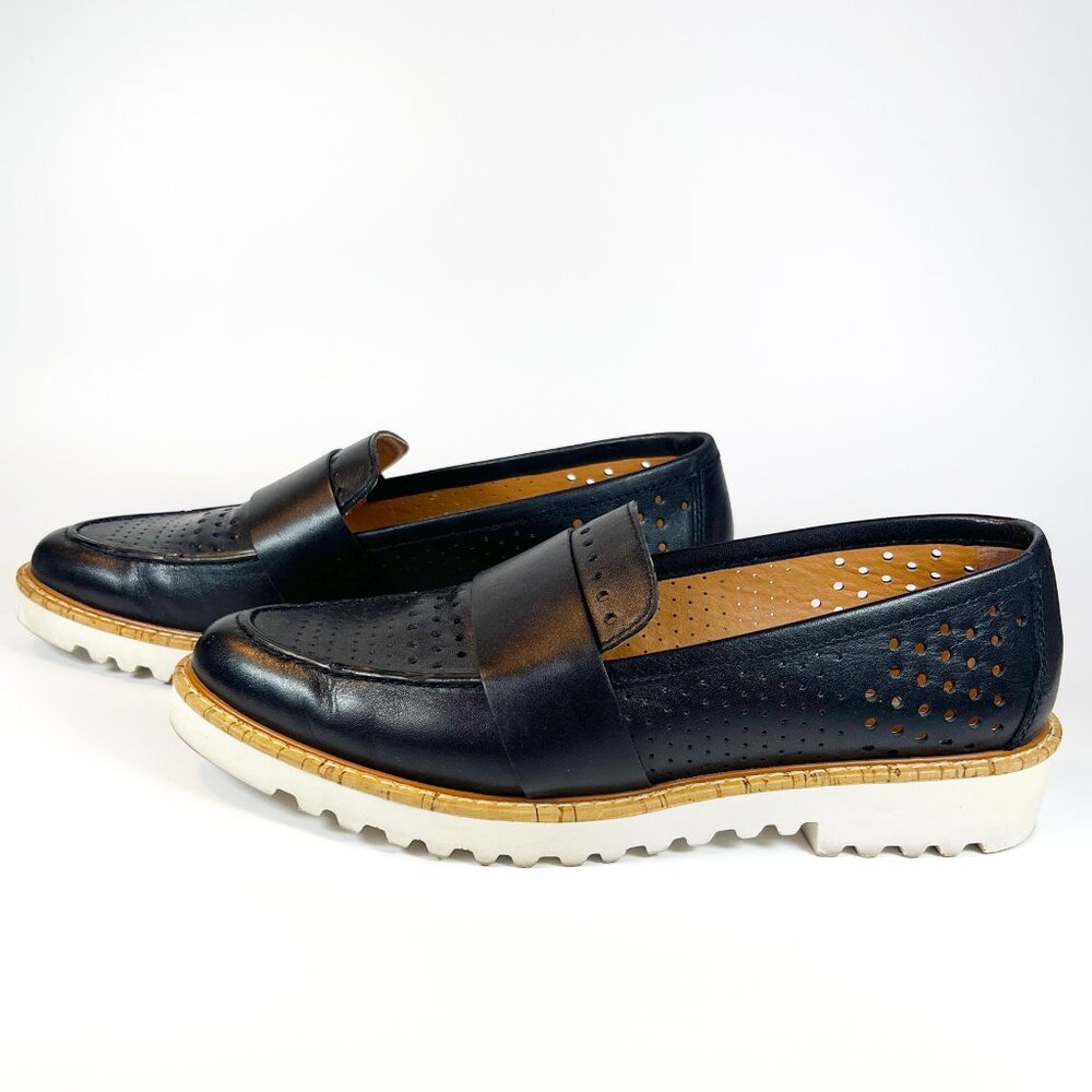 Halogen Emily Slip on Leather Loafers for Women Lug Platform Sole Shoe Size 7